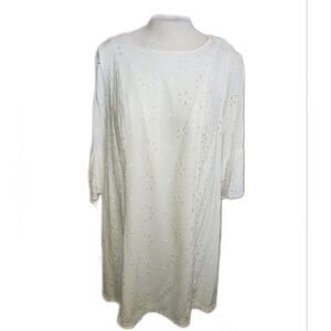 Torrid White Eyelet Lined Mini Dress, Bell Sleeves, 2x